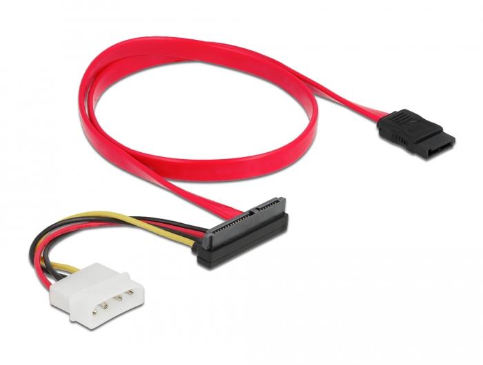 Delock Kabel SATA 6 Gb/s 7-polet stik + Molex 4-polet strømforbindelse > SATA 2 - Delock