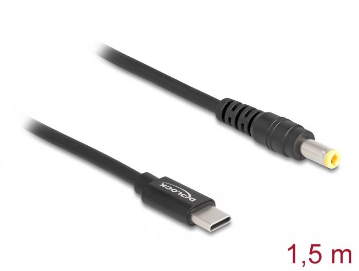 Delock Notebook-opladerkabel USB Type-C™ stik til 5,5 x 2,5 mm stik - Delock