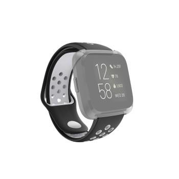 Sportarmbånd til Fitbit Versa 2/Versa (Lite), åndbart armbånd, sort - Hama