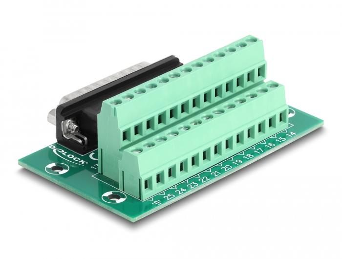 D-Sub 25-pins connector til klemmeblok til DIN-skinne - Delock