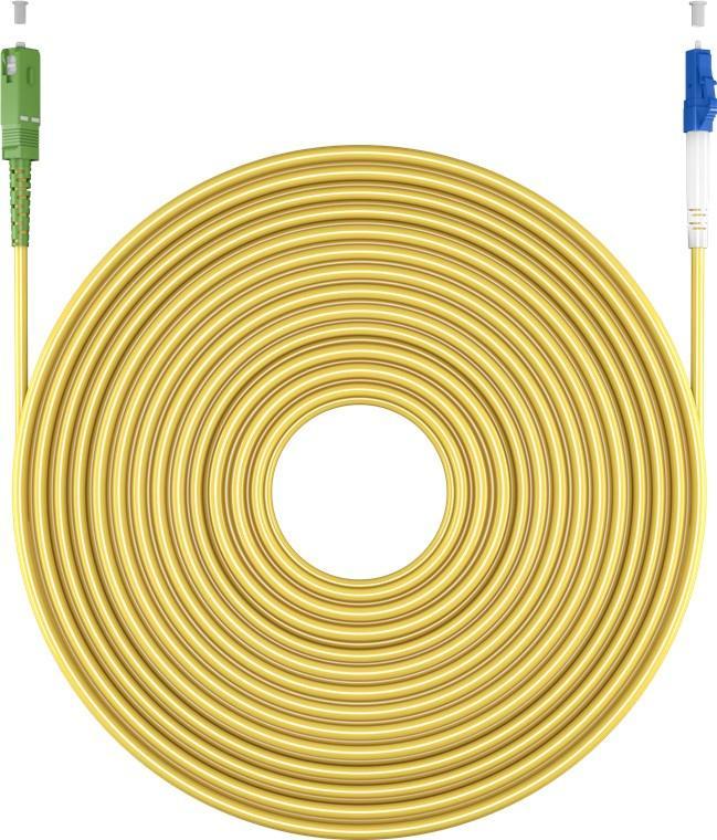 Fiberkabel (FTTH), Singlemode (OS2) Gul, (Simplex), 30 m - Goobay