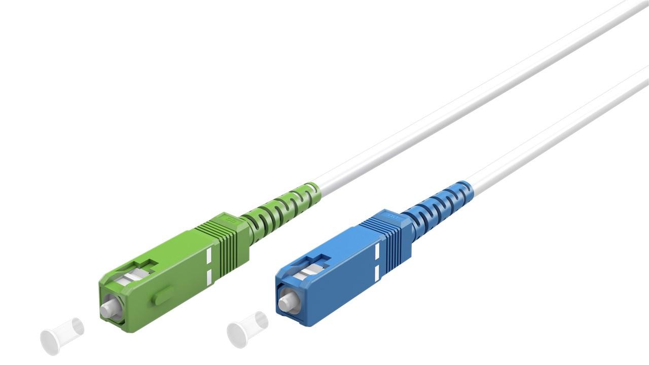Fiberoptisk kabel (FTTH), Singlemode (OS2) White, hvid (Simplex), 0,5 m - Goobay