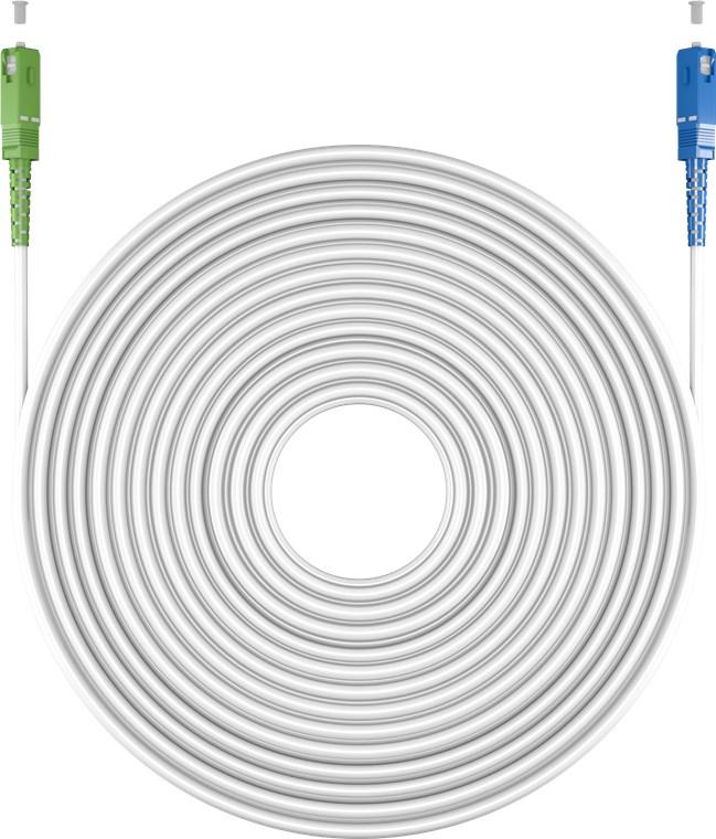 Fiberoptisk kabel (FTTH), Singlemode (OS2) White, hvid (Simplex), 0,5 m - Goobay