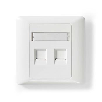 Netværks Keystone-frontplade Frontplade RJ45 2 port(er) ABS Hvid - Nedis