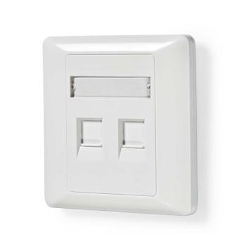 Netværks Keystone-frontplade Frontplade RJ45 2 port(er) ABS Hvid - Nedis
