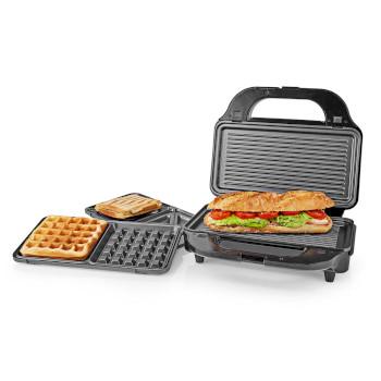 Multigrill Grill / Sandwich / Vaffel 900 W 28 x 15 cm - Nedis