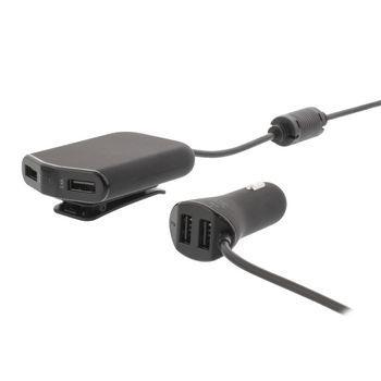 Biloplader med 4 udgange 9,6 A USB Sort - Sweex