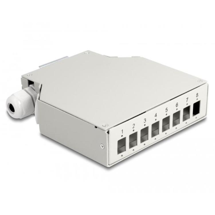 Delock LWL fordelerboks, 8x SC Simplex/LC Duplex.