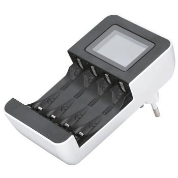 Accuoplader til 1 til 4 NiMh AA- eller AAA-batterier - Hama