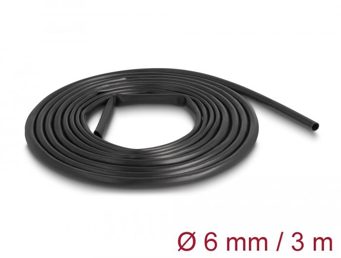 Delock PVC isoleringsslange 3 m x 6 mm sort