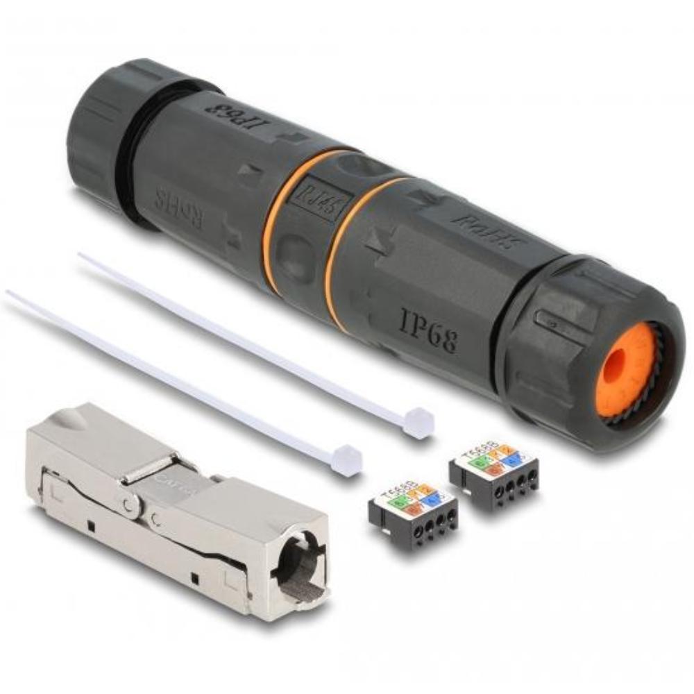 Delock Kabelconnector LSA til LSA Cat.6A IP68 vandtæt sort