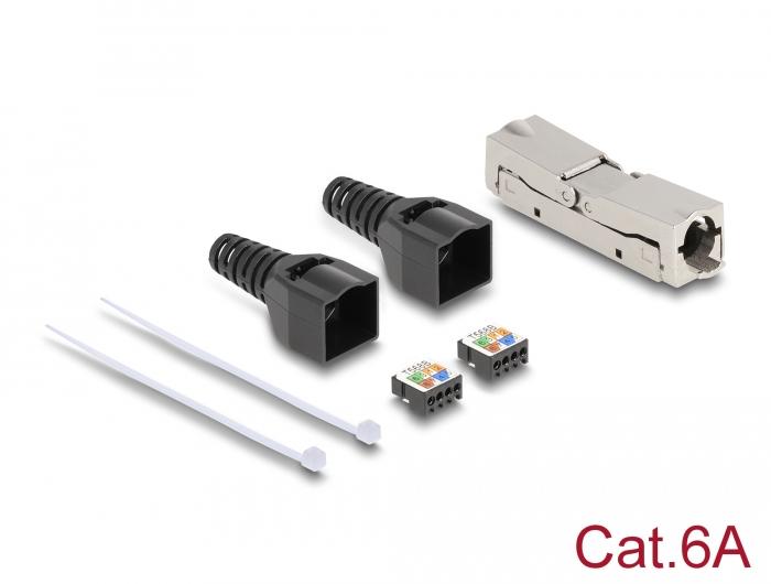 Delock RJ45 Stik LSA til LSA med trækaflastning Cat.6A værktøjsfri - Delock