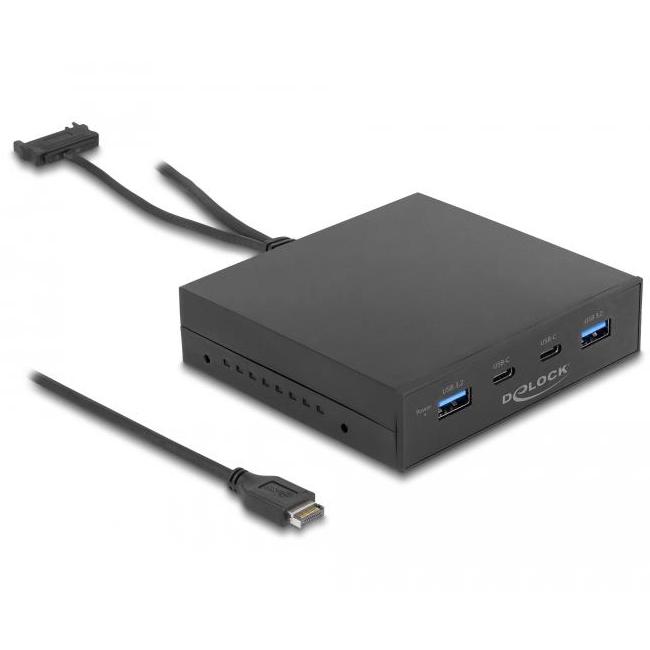 Delock 3,5″ USB 3.2 Gen 2 Frontpanel 2 x USB Type-C™ + 2 x USB Type-A
