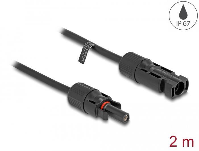 Delock MC4 Solarkabel 4 mm² Stikprop til Stikkontakt 2 m sort - Delock