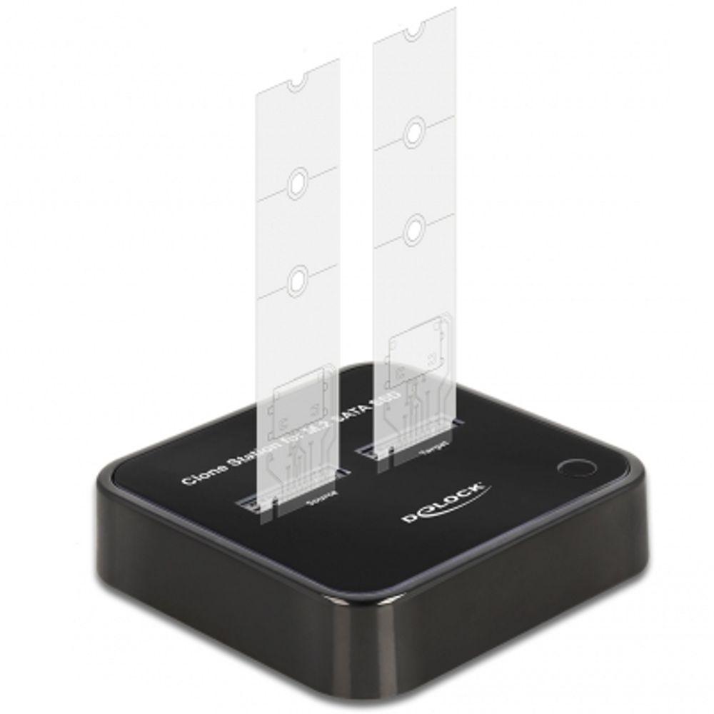 Delock M.2 Dockingstation til 2 x M.2 SATA SSD med klonfunktion
