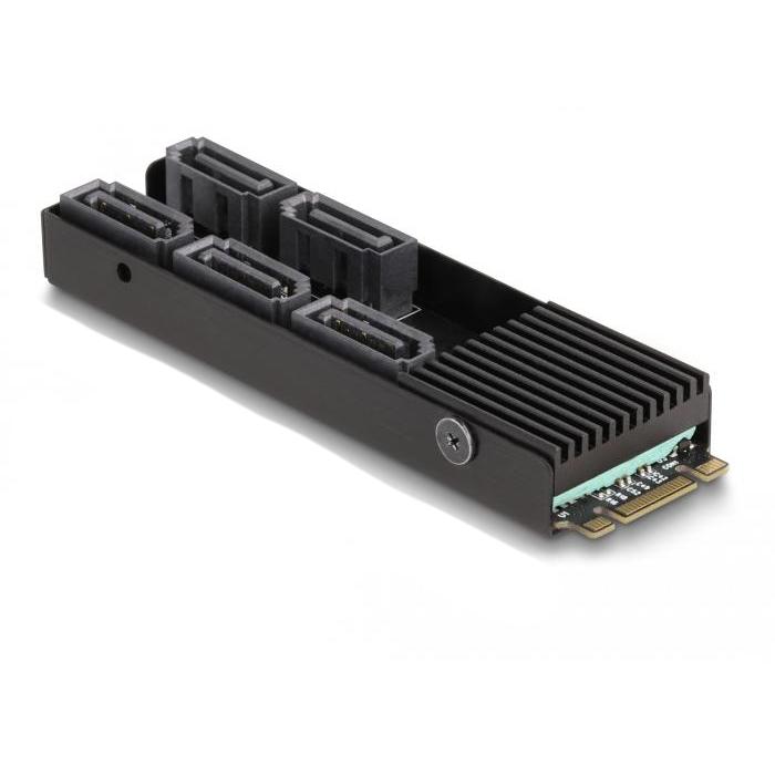 Delock Konverter M.2 2280 Key B+M Stik til 5 x SATA med kølelegeme - Delock