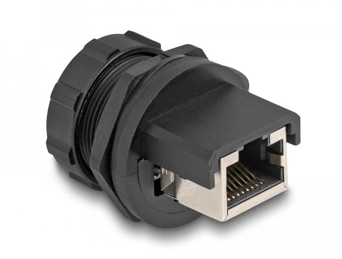 Delock RJ45 Cat.6A kobling med afdækning til indbygning IP67 støv- og - Delock