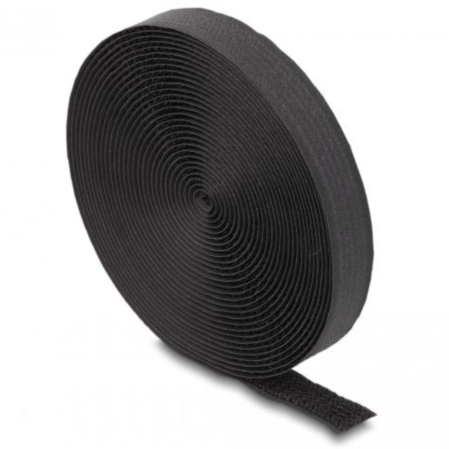 Klittenband, 20mm x 3m, sort.