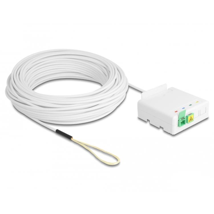 Delock Glasfiber-tilslutningsboks 2 x SC/APC Simplex med installationskabel-sæt 40 m