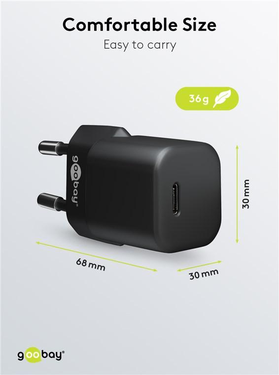 USB C-oplader + lightning-kabel - Goobay