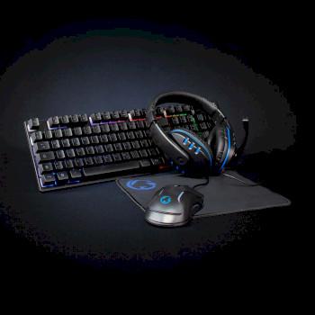 Gaming Combo Kit 5-in-1 Tastatur, Hovedtelefoner, Mus og Musemåtte - Nedis