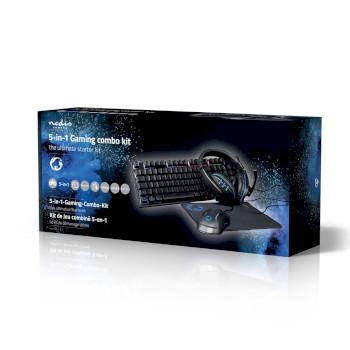 Gaming Combo Kit 5-in-1 Tastatur, Hovedtelefoner, Mus og Musemåtte - Nedis