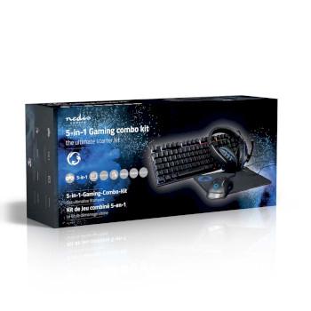 Gaming Combo Kit 5-in-1 Tastatur, Hovedtelefoner, Mus og Musemåtte - Nedis