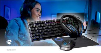 Gaming Combo Kit 5-in-1 Tastatur, Hovedtelefoner, Mus og Musemåtte - Nedis