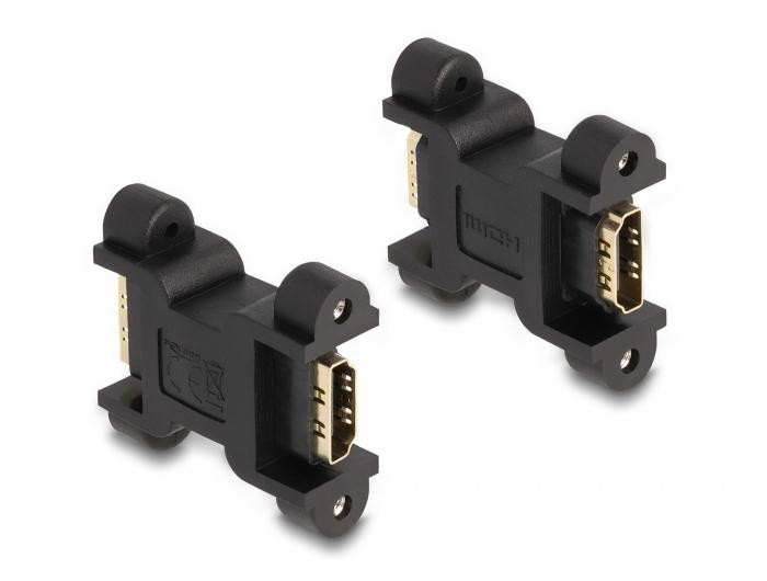 Delock HDMI-adapter Hun til Hun med gevindbeslag