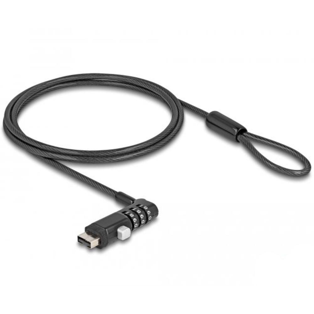 Delock Notebook sikkerhedskabel til USB type-A port med hængelås