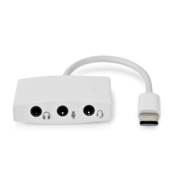 USB C til jack adapter med tre 3,5 mm lydstik