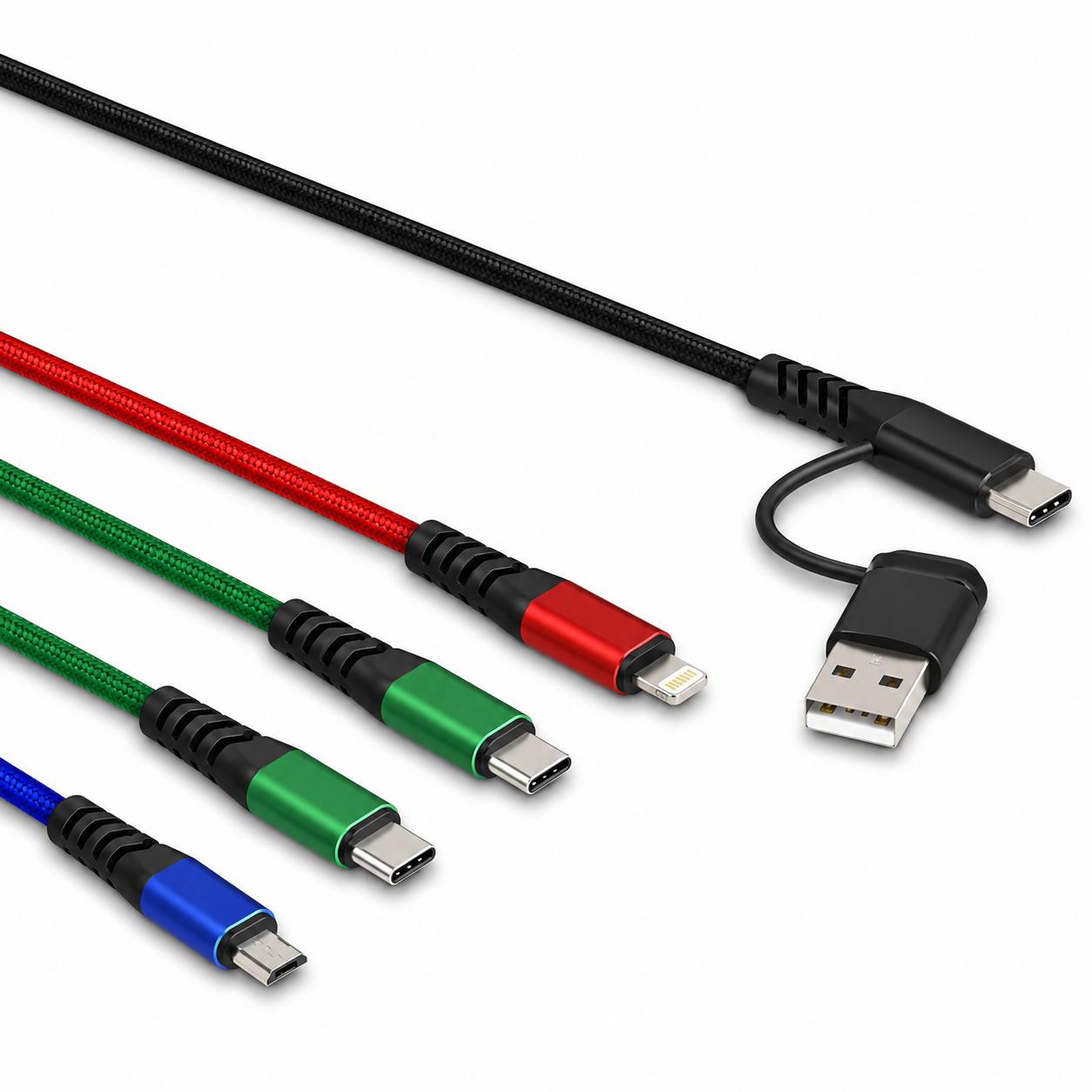 Delock USB-opladerkabel 4 i 1 USB type-A + USB-C™ til Lightning™ / Micro U