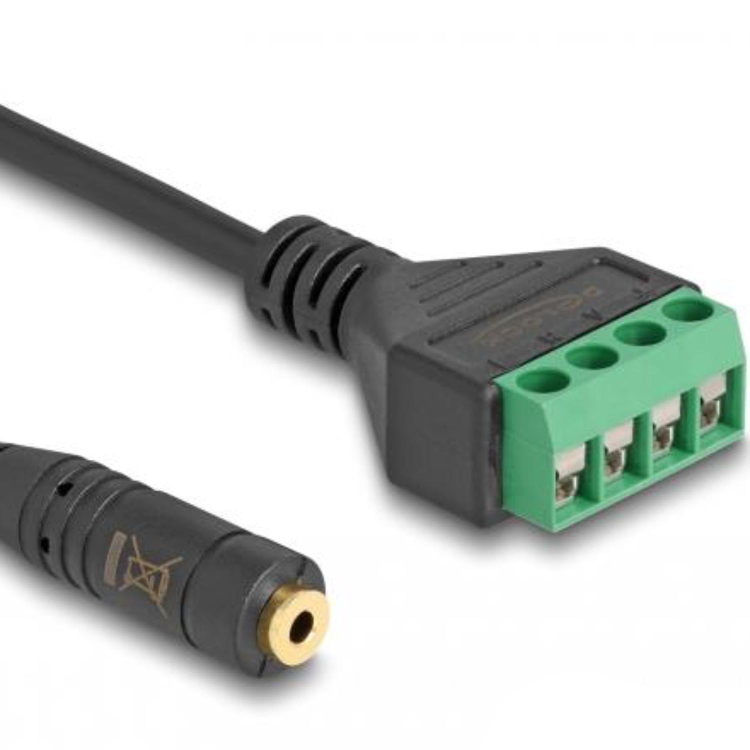 Delock Kabel-Stikkontakt 3,5 mm 4-polet til Klemmeblokadapter 20 cm