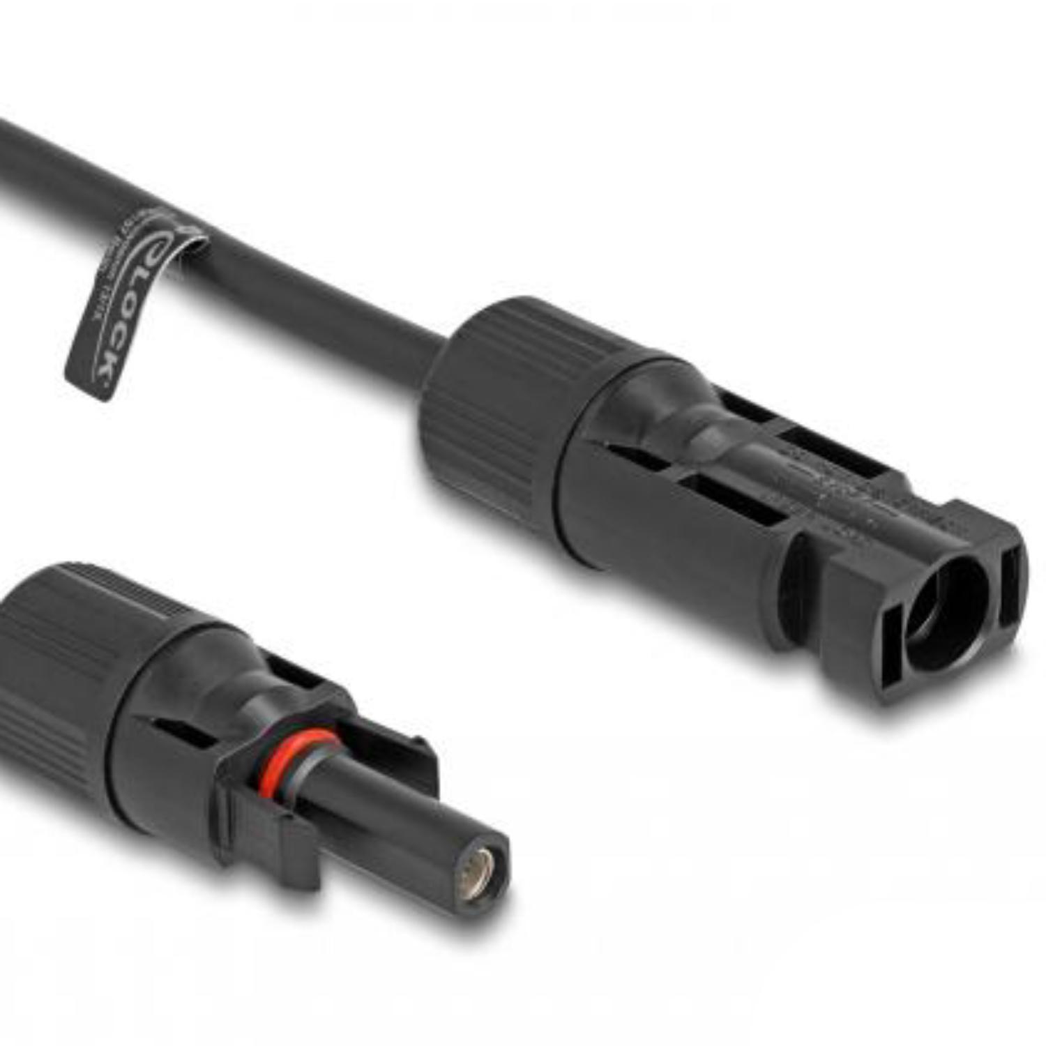 Delock DL4 Solarkabel 6 mm² Stikprop til Stikkontakt 1 m sort