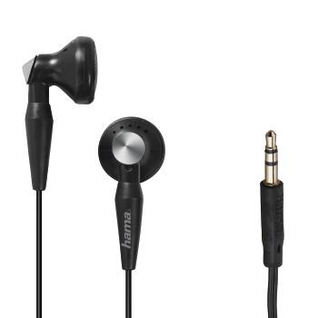 Høretelefoner Peaky, Earbuds, kabelføring mod knæk, sort - Hama