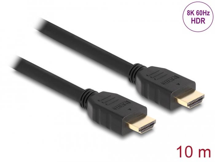 Delock High Speed HDMI Kabel 48 Gbps 8K 60 Hz sort 10 m