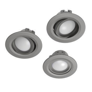 Wifi-LED-indbygningslampe, 5W, styres via tale/app, justerbar, 3, blank-nikkel - Hama