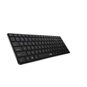 E9100M Multimode trådløst ultrafladt tastatur, Sort, QWERTY US - Rapoo