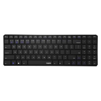 E9100M Multimode trådløst ultrafladt tastatur, Sort, QWERTY US - Rapoo