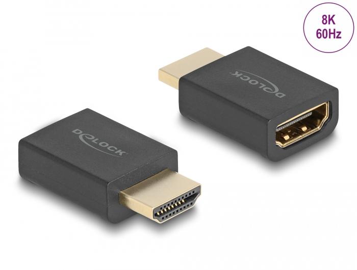 High Speed HDMI med Ethernet adapter stik til hun 8K 60 Hz sort