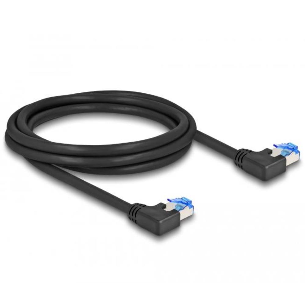 Delock RJ45 netværkskabel Cat.6A S/FTP vinklet 2 m sort