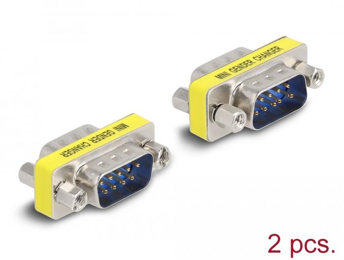 Delock D-Sub 9 Pin Gender Changer Stik til Stik (møtrikker) 2 stk