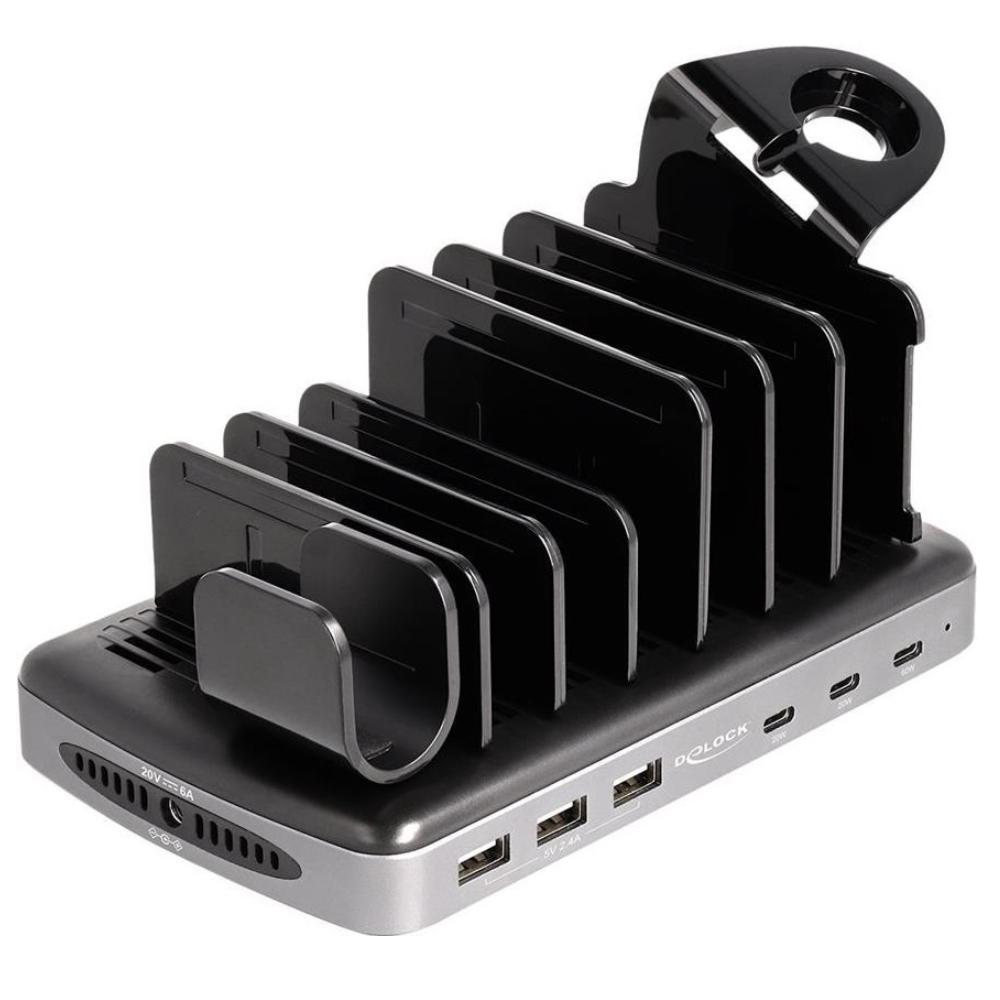 Delock USB-opladestation med 3 x USB Type-C™ PD + 3 x USB Type-A (112 W)