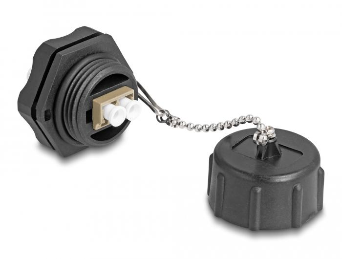 Delock Fiberoptisk indbygningsboks LC Duplex til LC Duplex med Multimode-afslutningsstop
