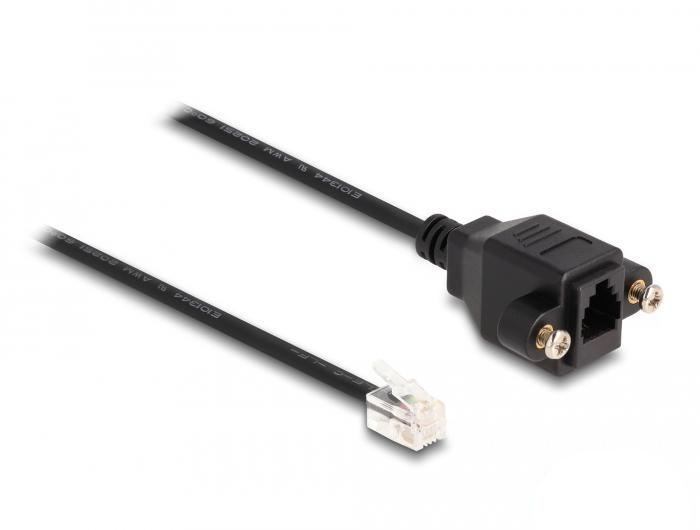 Delock Kabel RJ10-stik til RJ10-stik til indbygning 30 cm sort