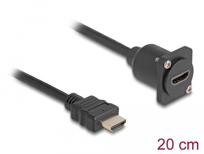 Delock D-type HDMI Kabel Stik til Stik sort 20 cm