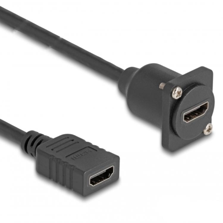 Delock D-Type HDMI-kabel, hun til hun, sort, 20 cm