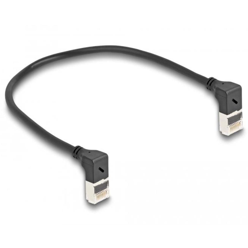 Delock RJ45 netværkskabel Cat.6A S/FTP Slim 90 ned / ned vinklet 0
