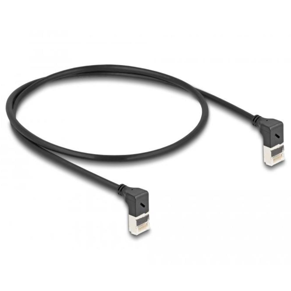 Delock RJ45 netværkskabel Cat.6A S/FTP Slim 90 ned / ned vinklet 0