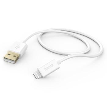 Ladekabel, USB-A - Lightning, 1,5 m, hvid - Hama
